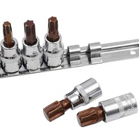 Juego de 11 Puntas de Atornillar Torx Hexagonales en Estrella T10-T60 de 3/8\" y 1/4\", de Acero al Cromo Vanadio, Llaves Hexagonales, Destornillador de Tuercas, Broca