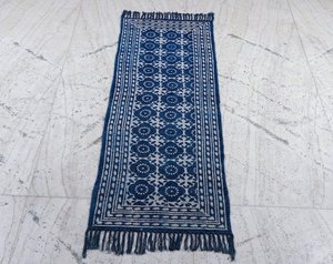 Indigo Black Hand Block Printed Cotton <b>Runner</b> Rug Handmade Boho Floor <b>Carpet</b> Various Sizes - Product Image 2