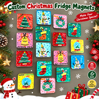 Aimants de réfrigérateur de Noël personnalisés en acrylique, découpe laser, souvenir de vacances, cadeau de Noël, vente en gros, fournisseur d'usine, OEM, ODM, en vrac