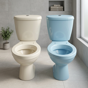 Inodoro de Cerámica Moderno Italiano de Dos Piezas, Montado en el Suelo, con Doble Descarga y Sifón en S, para Baño - Product Image 4