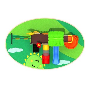 Parque Infantil Comercial para Niños al Aire Libre con Temática de Animales, Juego de Jardín con Tobogán de Tubo, Tobogán en Espiral y Tobogán Doble - Product Image 4