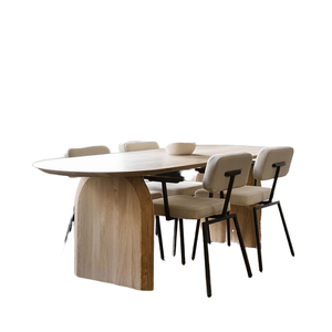 Mesa de Comedor Moderna de Madera de Pino Sólido Ajustable para 4 Personas con Color Personalizable para Muebles de Comedor - Product Image 1