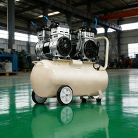 Compresseur d'air à piston silencieux 100L 3HP à double cylindre avec roues, personnalisé en usine