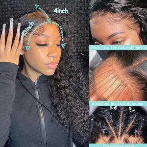 Perruque en dentelle frontale en cheveux humains brésiliens en gros, vague bouclée, cheveux vierges, perruque en dentelle double trame avec cheveux de bébé - Product Image 5