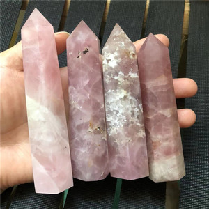 Nuovo prodotto torre di quarzo naturale pietre semi preziose spirituale <span class=keywords><strong>rosa</strong></span> fiori di ciliegio torre di cristallo <span class=keywords><strong>rosa</strong></span> per la meditazione - Product Image 2