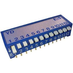 Interruptor DIP de 12 Posiciones, Plástico Azul con Etiquetas Numeradas para Control de Circuitos Electrónicos - Product Image 1