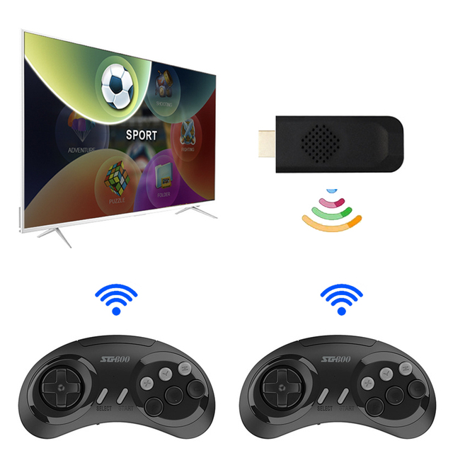 4K HD USB TV Game Console Retro TV Game Player Stick with Dual Wireless Gamepad