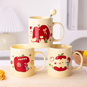 Taza de cerámica de 350 ml con diseño de frutas y dibujos animados, serigrafiada, para café, té, regalo. - Product Image 4