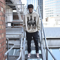 Veste à capuche imprimée style streetwear personnalisée, en flanelle épaisse surdimensionnée, effet vintage délavé et vieilli