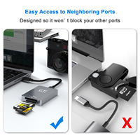 UHS-II SD4.0 CFexpress tipe B pembaca kartu memori 10Gbps USB 3.2 Gen 2 instalasi eksternal baca & tulis bersamaan