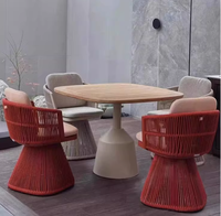 Seilgewebtes Esszimmerstuhl- und Tisch-Set, Innen-/Außenmöbel für Esszimmer, Terrasse, Balkon