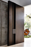 Portes pivotantes modernes pour maison de luxe européenne avec longue poignée Porte d'entrée en aluminium Porte principale de villa haut de gamme