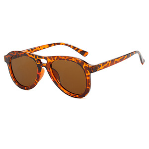 Lunettes de soleil vintage pour femmes 2026, vente en gros, logo personnalisé, motif léopard, rétro, double pont, protection UV400 - Product Image 2