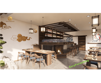 Restaurant japonais classique Plan intérieur Aisan Izakaya Bar Concept de mise en page Bistro japonais moderne Ensemble de restaurant en vente