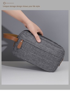 Men's Personalized Name Oxford Grooming Bag Double-layer Large Capacity Washable Bathroom <b>Storage</b> Makeup Organizer - Product Image 6