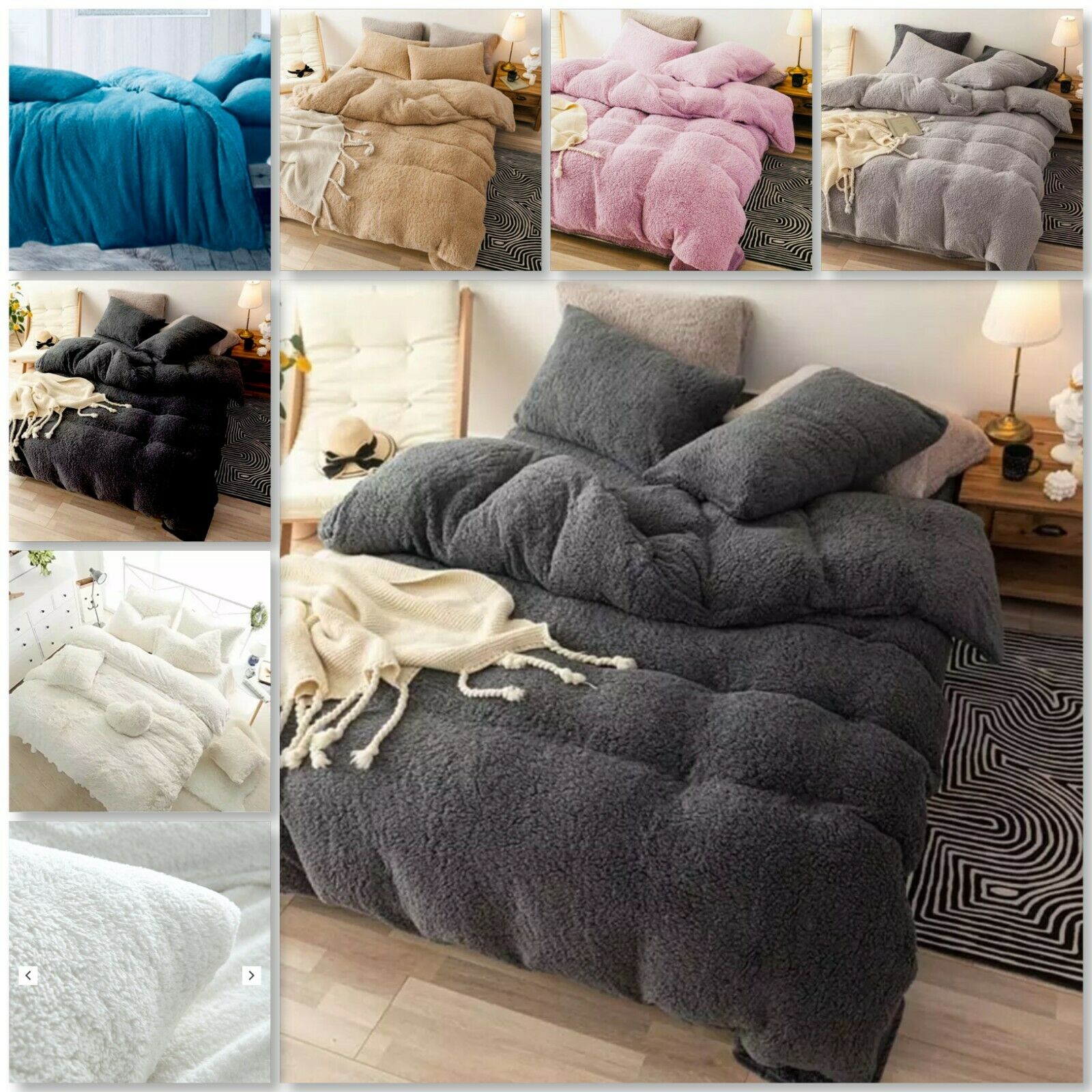 Teddy Polaire Luxe Housses De Couette Confortable Chaud Doux ensembles de literie et taies d'oreiller Teddy Polaire Luxe Housses De Couette Confortable Chaud Doux ensembles de literie et taies d'oreiller
