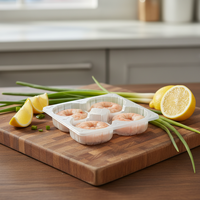 Barquette alimentaire carrée transparente en plastique PET écologique sans BPA, adaptée au congélateur, pour emballage personnalisé