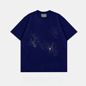 Haute qualité coton unisexe <span class=keywords><strong>t</strong></span>-<span class=keywords><strong>shirt</strong></span> hommes surdimensionné brodé Logo personnalisé imprimé petites étoiles vêtements grande taille caractéristique - Product Image 3