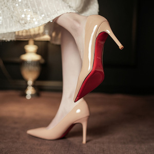 Zapatos de Tacón de Aguja con Punta Puntiaguda, de Charol, Super Altos de 8 cm, Zapatos de Novia, Sin Cordones, Tendencia de Moda - Product Image 4