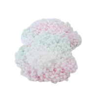 Custom Knitted Pom Yarn Chenille Yarn 6mm Art Crochet Ball Yarn 100% Polyester Raw White Fancy Yarn
