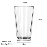 Verre à bière artisanale transfrontalier 16OZ, écologique, résistant à la chaleur, en verre sodocalcique, design moderne et minimaliste, créatif, verre commercial