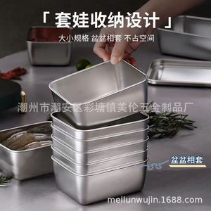 Plateau de conservation alimentaire carré en acier inoxydable avec couvercle à clip pour la préservation de la fraîcheur, usage en cuisine ML 161 - Product Image 5