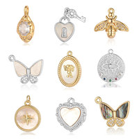 Coeur papillon ormeau coquilles cuivre Zircon pendentif papillon Cubitt oeil abeille breloques bricolage accessoires