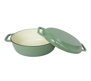 Casserole <span class=keywords><strong>en</strong></span> <span class=keywords><strong>fonte</strong></span> émaillée antiadhésive, nouvelle conception brevetée, 2 <span class=keywords><strong>en</strong></span> 1, <span class=keywords><strong>cocotte</strong></span> 6,23 L avec couvercle de poêle 2,07 L pour la cuisine à domicile - Product Image 6
