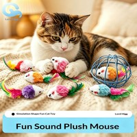 Mainan Kucing Kecil Berbentuk Tikus Berbulu Warna-warni, Menarik untuk Dimainkan Sendiri, Menggembirakan Saat Menggigit Kerikil, Boneka Plush Berbunyi untuk Anak Kucing