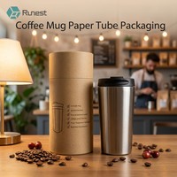 Emballage en tube de papier pour tasse à café personnalisée, boîte cadeau cylindrique en kraft écologique, fabricant en gros, logo personnalisé