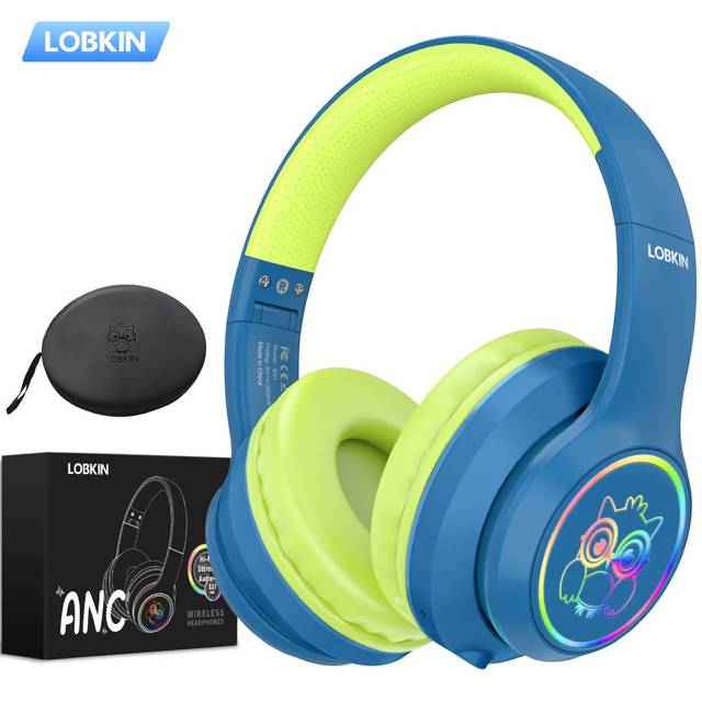 LOBKIN ANC Headphones for Kids Kids Headphones Wireless with Mic 50H Playtime Safe Volume Limited Foldable for Boy Girl Travel