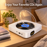 Lecteur CD de bureau pour la maison avec haut-parleurs intégrés, connexion sans fil, lecteur de carte USB SD, radio FM et télécommande