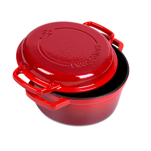 Vente directe d'usine <span class=keywords><strong>en</strong></span> forme de citrouille <span class=keywords><strong>en</strong></span> <span class=keywords><strong>fonte</strong></span> émaillée rouge four néerlandais pour cadeaux - Product Image 5