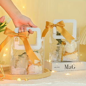 Trắng rõ ràng minh bạch mua sắm túi sang trọng rỗng túi PP ủng hộ đám cưới túi quà tặng cho khách - Product Image 1