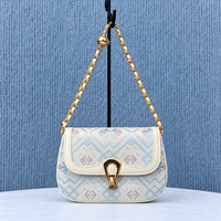 Sacs à main bandoulière élégants en brocart tissé avec chaîne pour femmes, sacs à épaule texturés tendance pour dames, sacs à main quotidiens