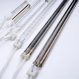 Manufacturer wholesale double twin quartz glass tube Infrared heater halogen bulbs for screen printing printer