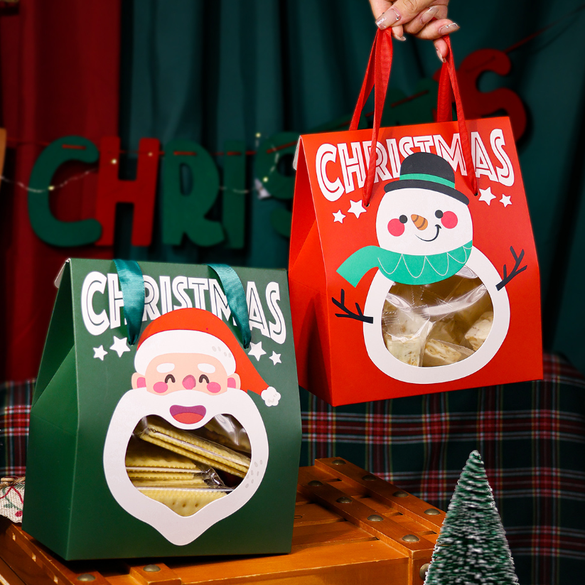 SP Christmas Eve Gift Box Paper Packaging for Lactose Cow Candy Snowflake & for Apple Design for Christmas Gifts