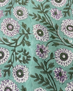 Tissus imprimés à la main avec motifs floraux pour vêtements, tissu imprimé au bloc pour couvre-lit, écharpe et robe - Product Image 2