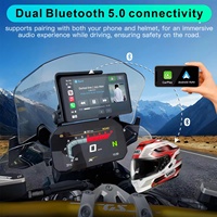 Nouveau Écran Tactile CarPlay GPS Navigation 6.25'' Étanche IP68 avec Caméra Dashcam et Android Auto pour Moto BMW BT5.0