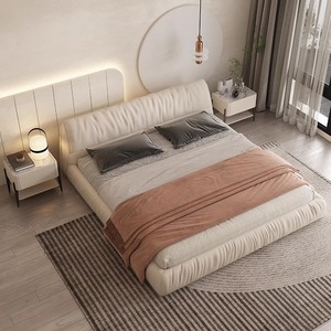 Cama King Tapizada Estilo Italiano con Tela Escarchada, Muebles para Recámara Principal - Product Image 1