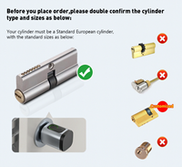 Nouvelle conception de serrure à cylindre biométrique sans clé Tuya avec empreinte digitale et code PIN, serrure intelligente à empreinte digitale Tuya