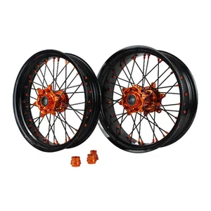 Factory made in China High Quality Customized 16/17'' Motorcycle Wheels Rim Hub Set Fit for Supermoto