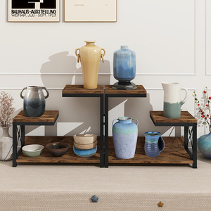 Mộc mạc Nâu 3-tầng Máy tính để bàn kệ tổ chức gỗ bàn <span class=keywords><strong>Rack</strong></span> cho văn phòng & ký túc xá freestanding lưu trữ hiển thị cho sử dụng nhà - Product Image 5