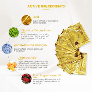 Logotipo privado Nenhum MOQ Folha de massagem sob o tapa-olho cosméticos naturais sem efeito colateral ouro <span class=keywords><strong>eye</strong></span> mask para Puffiness - Product Image 5