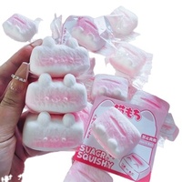 Jouets anti-stress Kawaii en forme de gâteau de riz chat mignon, en PU, à montée lente, réalistes, à presser, pour filles