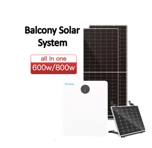 OEM 600W 800W Balcón Sistema Solar Inversor máquina integrada Pequeño en la red sistema de energía solar para balcón