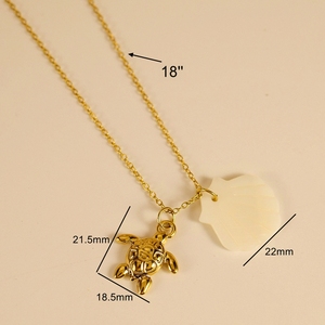 Mecylife vỏ tự nhiên Vòng cổ Bohemia Mùa Hè đồ trang sức bãi biển Vòng cổ thép không gỉ đại dương quyến rũ Sao Biển rùa Mặt dây chuyền - Product Image 5