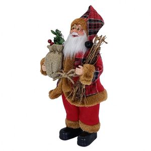 2025 New Luxury Red Plush Standing <b>Santa</b> Claus Christmas Home Holiday Party Decoration Ornament - Product Image 3