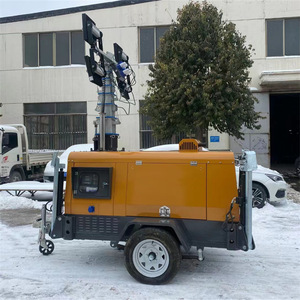 Мобильная всенаправленная осветительная вышка на прицепе с гидравлическим подъемом 9 м, мощностью 400 Вт, дальностью освещения 300 м, двигатель, гарантия 1 год от производителя - Product Image 4