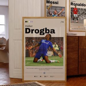 SQ Dier drogba โปสเตอร์ศิลปะพิมพ์ลายตำนานฟุตบอลภาพวาดผ้าใบ - Product Image 1